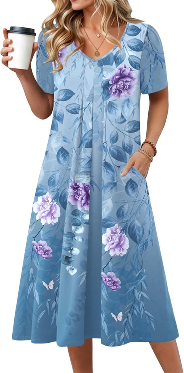 Thumbnail 6 de Zeagoo Floral Midi Dress with Pockets