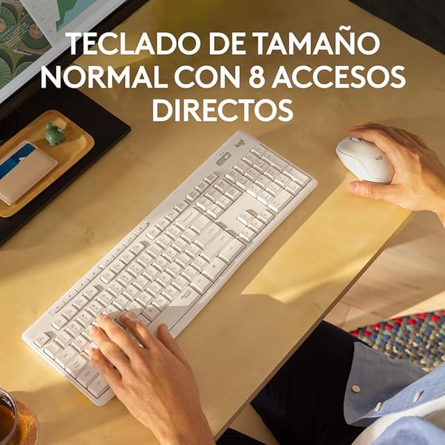 Detalle de Logitech MK295 Teclado y ratón inalámbricos QWERTY 90% menos ruido ⌨