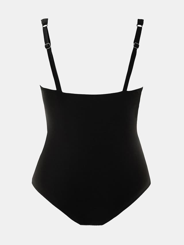 Detalle de CUPSHE costume da bagno intero donna Plus Size con scollo a V in rete smerlata e spalline regolabili