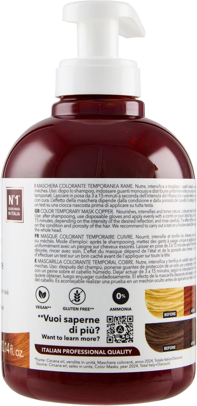 Detalle de Maschera colore rame non permanente 300 ml