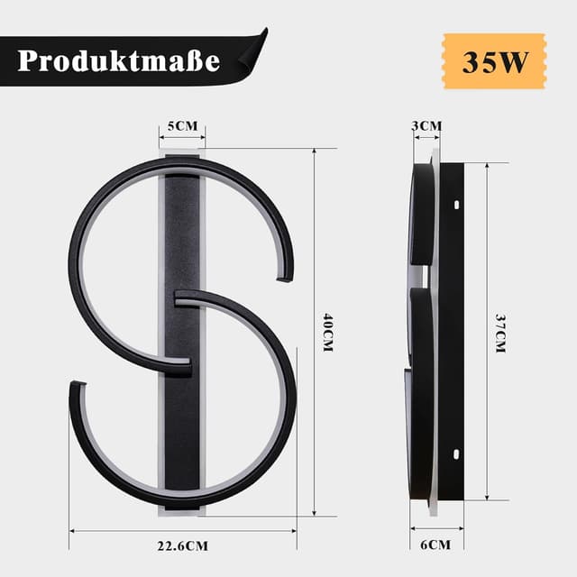 Thumbnail 5 de LED Deckenleuchte 35W dimmbar 40 cm schwarz