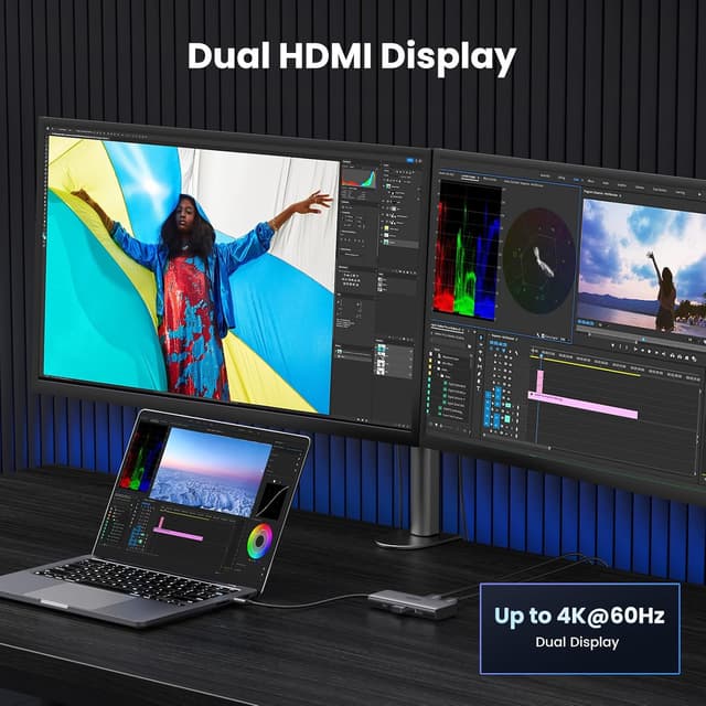 Detalle de UGREEN Revodok 206 USB C Hub 100W