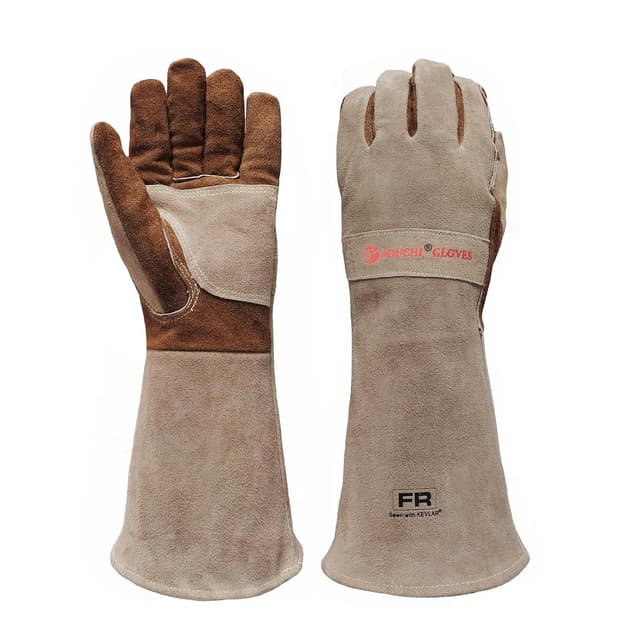 Imagen de AOUCHI Leather Welding BBQ Fire Gloves Large en OfertitasTOP