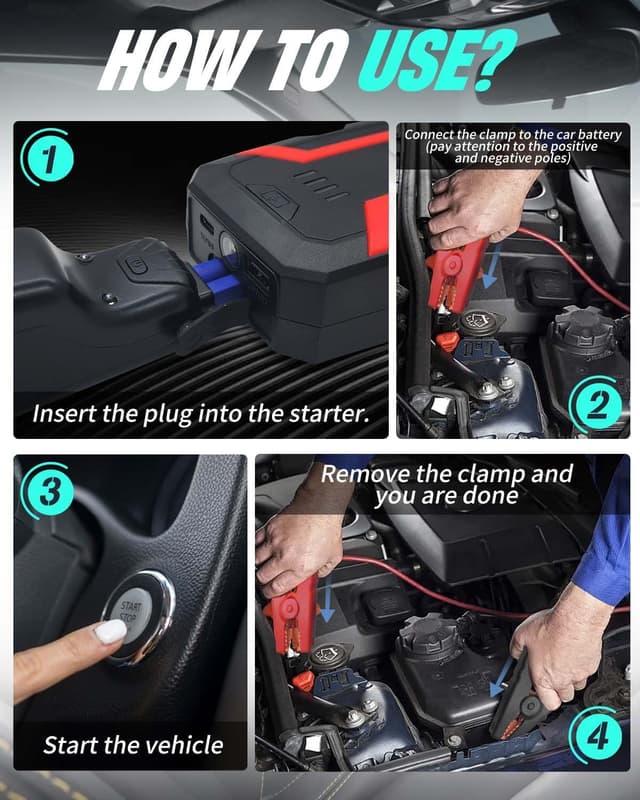 Detalle de Zumhigh Jump Starter Power Pack 1000A Peak car jump starter