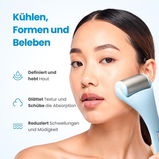 Detalle de PLANTIFIQUE Ice Roller fürs Gesicht – Eisroller zur Gesichtsmassage & Kühlung gegen Schwellungen, Augenringe und Falten