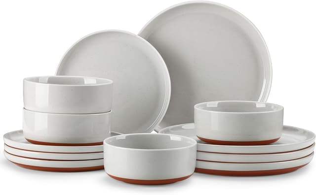 Imagen de MALACASA TARA 12-Piece Modern Stoneware Dinnerware Set (Service for 4) in Grey en OfertitasTOP