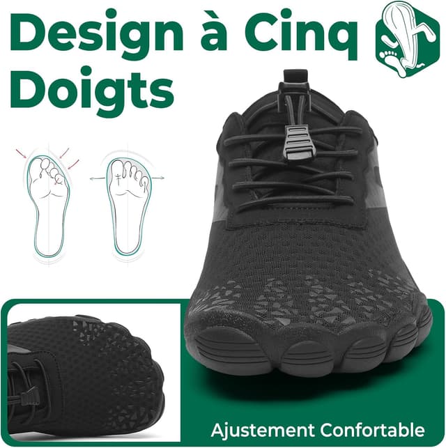 Detalle 2 de SAGUARO Chaussures aquatiques barefoot à séchage rapide, tige souple et antidérapante (GR.36–48)