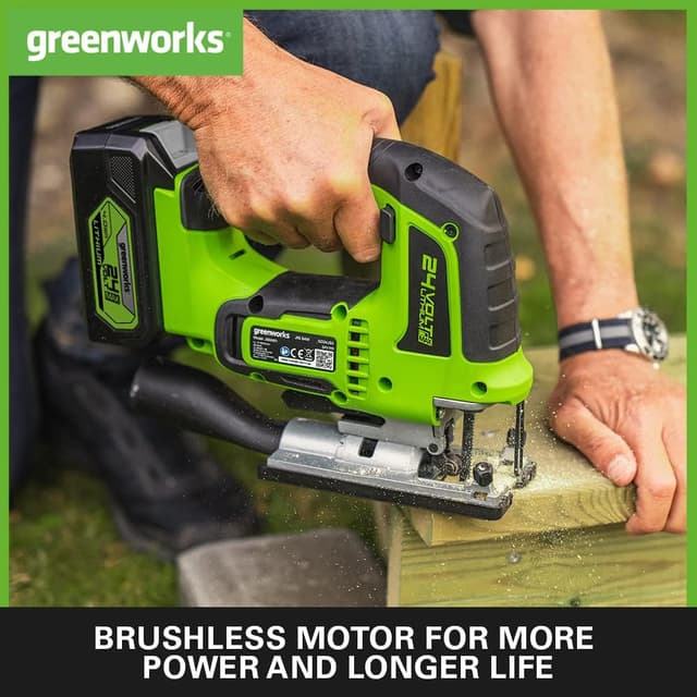 Detalle de Greenworks GD24JS Cordless Jigsaw (3000spm) with Adjustable Base up to 45°