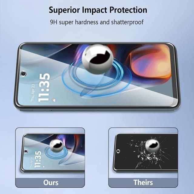 Detalle 2 de Pollachi Verre trempé pour Motorola Moto E15/G05 (lot de 3) – Dureté 9H, sans bulles