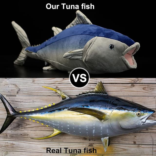 Detalle 2 de lilizzhoumax Tuna Plush Toy (blue) – realistic stuffed fish plush, 16in