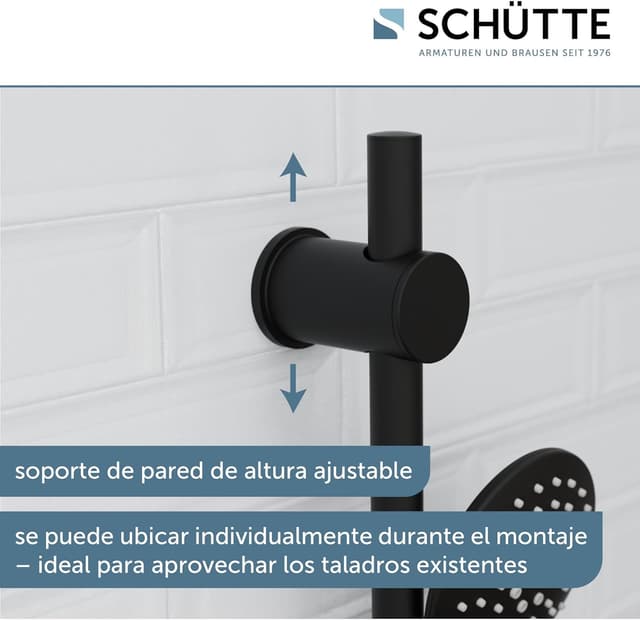 Thumbnail 2 de Schütte RAVEN Barra de Ducha con Alcachofa Ajustable y Manguera