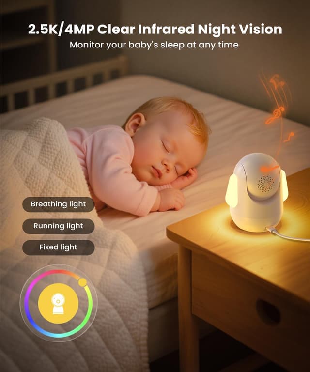 Detalle 2 de ieGeek 4MP WiFi Baby Monitor with 5.5" screen 👶🏻