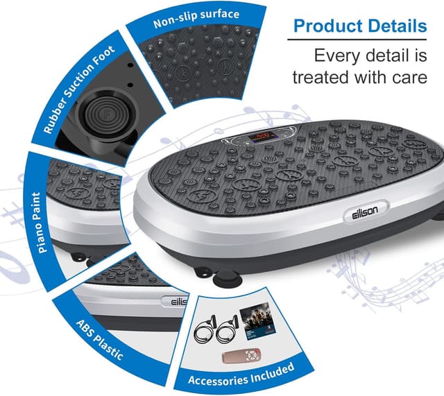 Detalle de EILISON FITABS 3D Vibration Plate Exercise Machine with Seat (Acupressure/3D Vibration Platform)