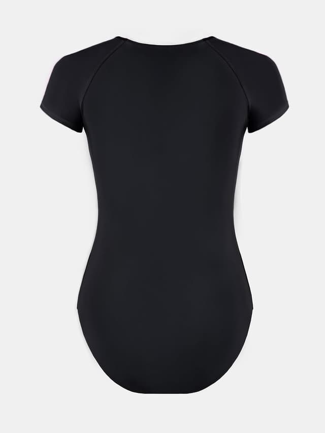 Detalle de CUPSHE Costume intero donna con collo alto e zip frontale, maniche corte