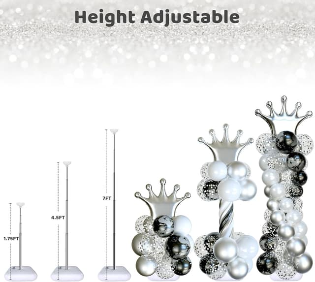 Thumbnail 2 de Balloon Arch Stand Set of 6 — 7 ft Balloon Decor 🎈