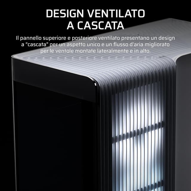 Detalle 2 de CORSAIR iCUE FRAME 4500X LX-R RGB LINK Case Mid-Tower bianco con vetro panoramico e ventole LX120R