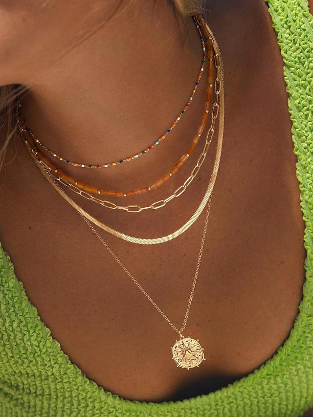 Thumbnail 6 de SINGULARU Collana Solstice Lavande in ottone con finitura oro 18 kt e rodio 💍