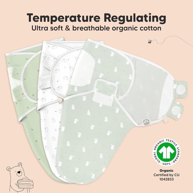 Thumbnail 3 de 3-Pack Organic Baby Swaddle 0-3M