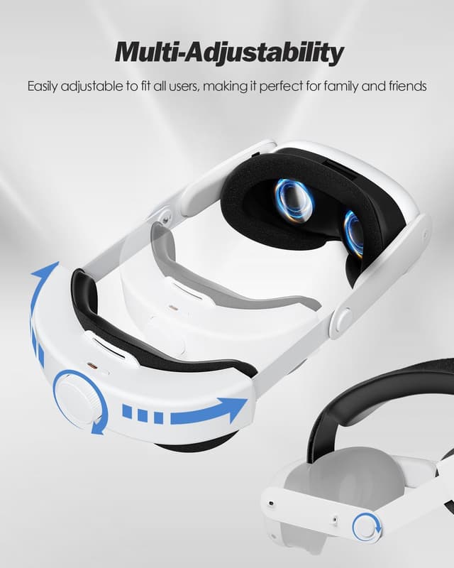 Detalle de SUPERUS Battery Head Strap with Earphones for Meta Quest 3S / Quest 3