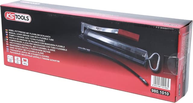 Detalle 1 de KS Tools 980.1010 Hebel-Fettpresse mit flexiblem Schlauch, verchromt, 400 g