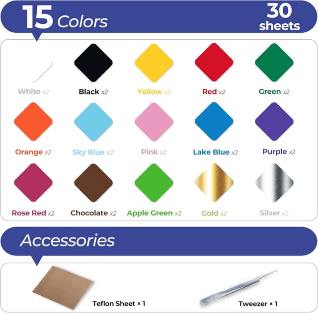 Detalle 1 de PU Heat Transfer Vinyl 12 x 10 inch pack