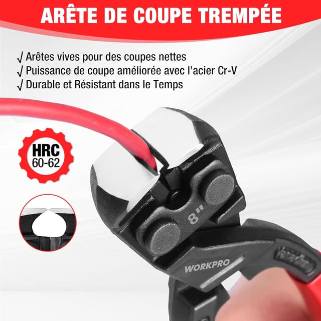 Thumbnail 5 de WORKPRO Tenaille russe 205 mm â pince coupante ergonomique đ