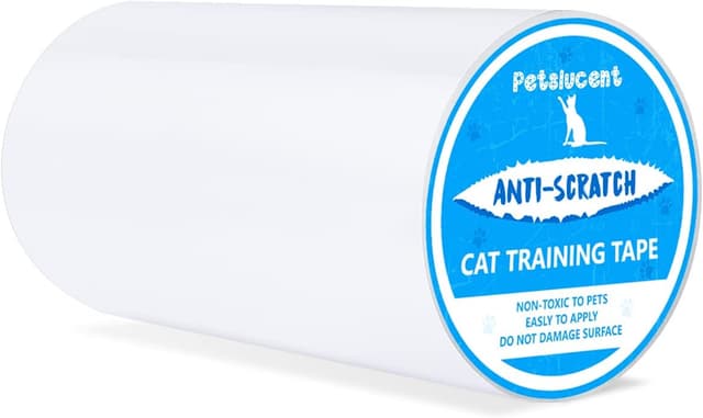 Detalle de Petslucent Cat Scratch Deterrent Sticky Paws Tape (Blue, 8in x 15Yard) – double-sided furniture protector training tape