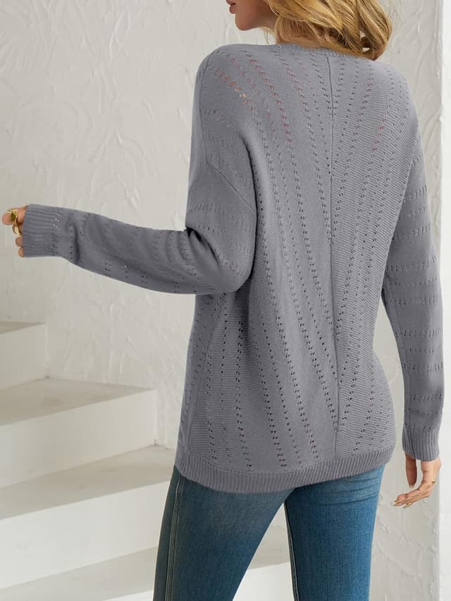 Detalle 2 de Fisoew Damen Oversized V-Ausschnitt