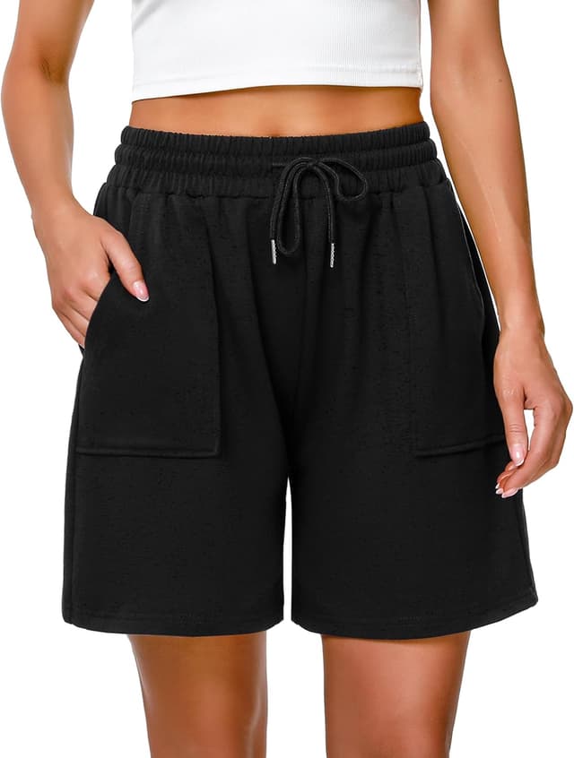 Detalle de Uniexcosm Pantalon Short Femme Sport Jogging — short décontracté à poches et cordon ajustable