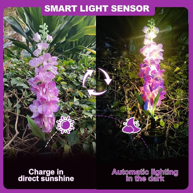 Detalle de Solar flower garden lights 2 pack, 20 LEDs