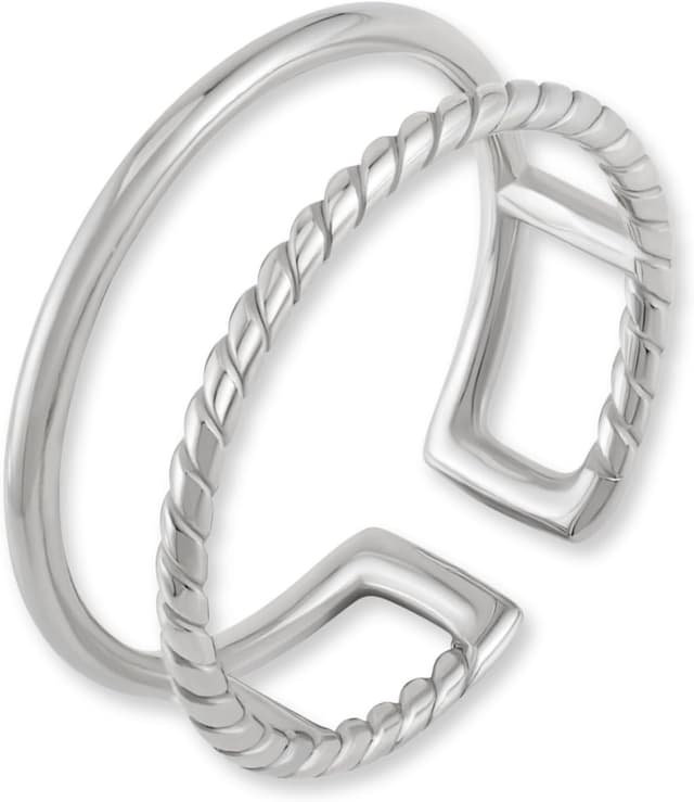 Detalle de GD GOOD.designs EST. 2015 Anello da donna regolabile in acciaio inossidabile impermeabile (doppio anello aperto)