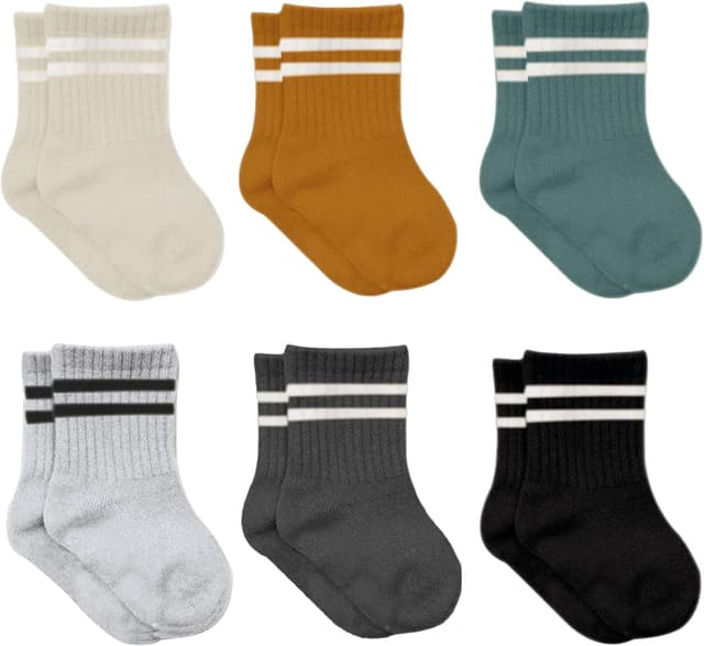 Detalle de bistyle Baby-Socken aus Baumwolle (6 Paar) für Neugeborene 0–6 Monate bis 2–3 Jahre – nahtlos, Stopper