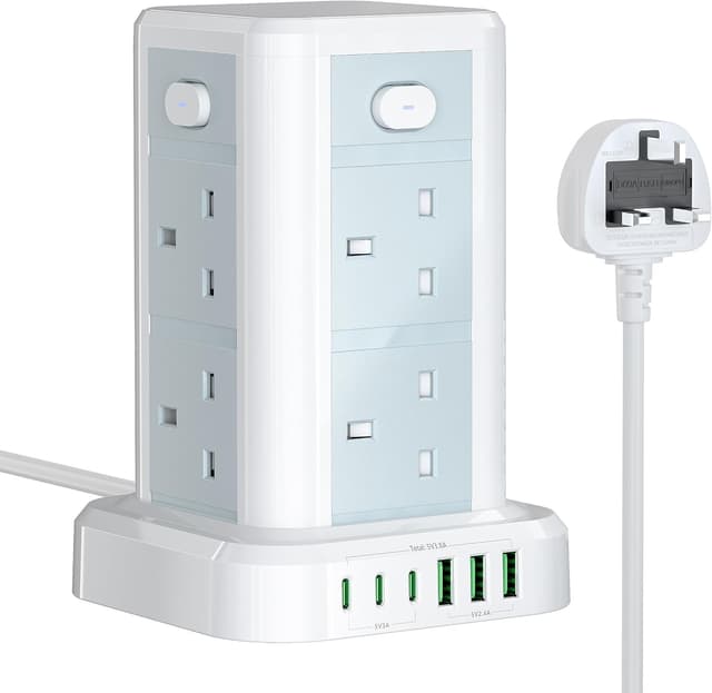Detalle de Toomke 8 Way Tower Extension Lead with USB