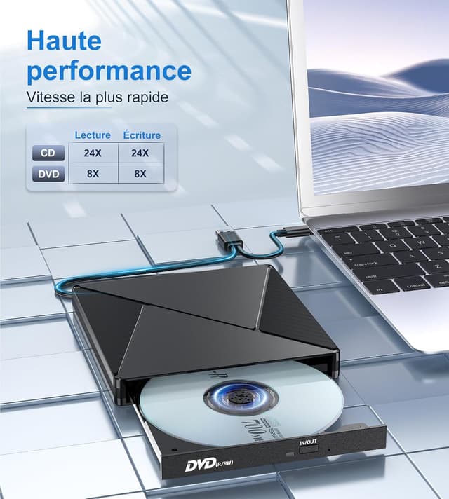 Thumbnail 2 de Lecteur CD/DVD Externe USB 3.0 8x 24x