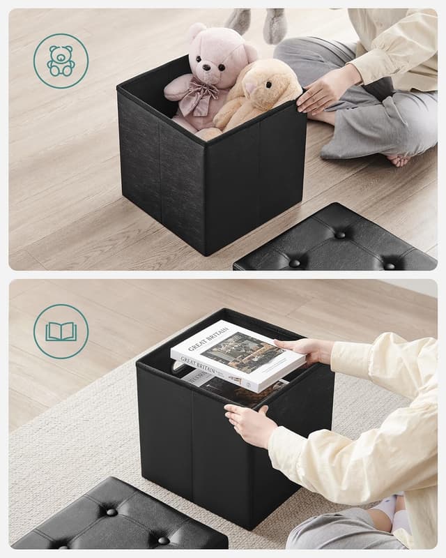 Thumbnail 5 de Songmics LSF30B Pouf cubo 38 cm 300 kg