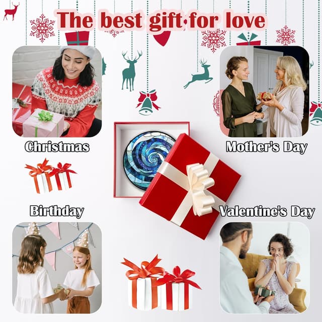 Thumbnail 6 de CRISGIF Stained Glass Window Hanging 7.8 in