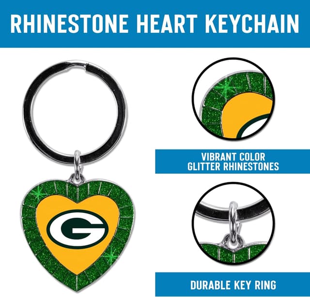 Detalle de NBA Basketball Rhinestone Heart Keychain with Split Keyring