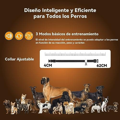 Detalle de Meloive collar de adiestramiento recargable para perros con alcance manual de hasta 3000 m y 4 modos
