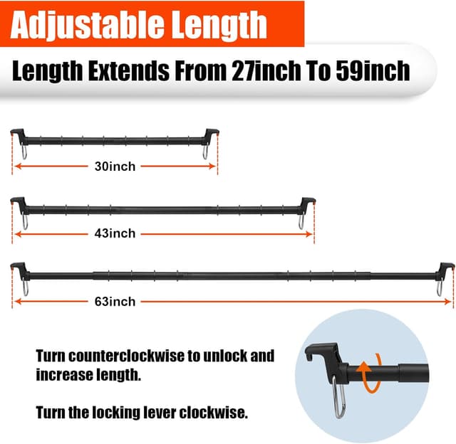 Thumbnail 4 de Car Clothes Hanger Bar 30-63 in