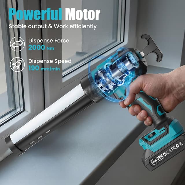 Detalle 2 de Akku Kartuschenpresse kompatibel mit Makita 18V (inkl. LED, regelbare Geschwindigkeit, Anti-Tropf)