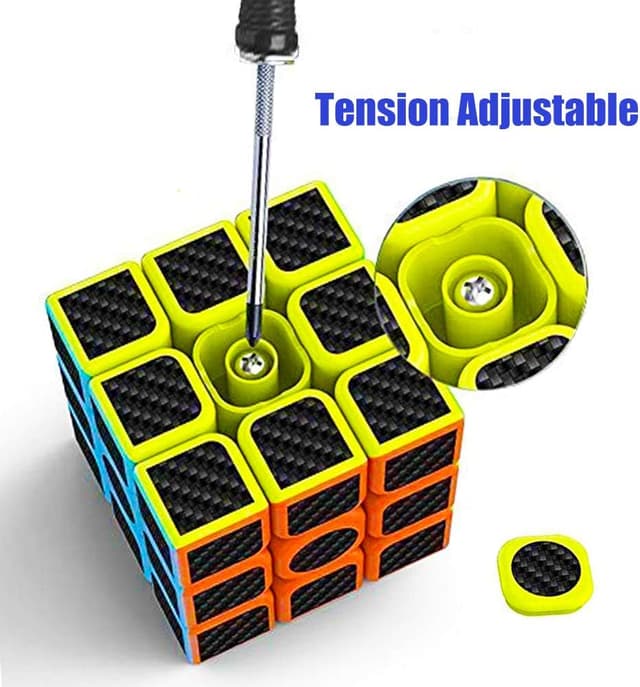 Detalle 2 de ROXENDA Zauberwürfel Speed-Würfel-Set (2x2 & 3x3) mit Anleitung – Kohlefaser-Aufkleber