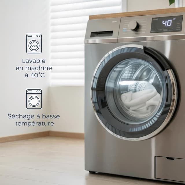 Detalle de Twinzen Parure housse de couette 200x200 beige en microfibre avec 2 taies 65x65 (certifiée Oeko-Tex)