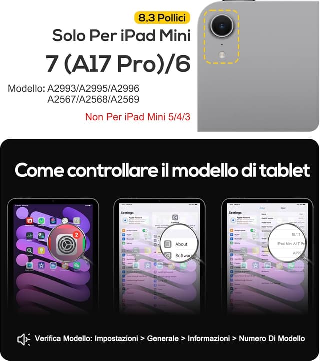 Thumbnail 1 de BRAECN Cover iPad Mini 8.3 Antishock con Supporto 360°