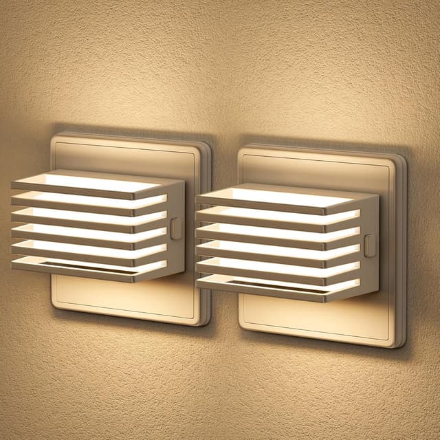 Detalle de Emeritpro Nachtlicht Steckdose mit Dämmerungssensor – 2er-Set dimmbares LED-Licht für Kinderzimmer (3000K Warmweiß)