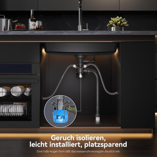 Thumbnail 4 de Sofetiy Granitspüle Schwarz 70x45 cm