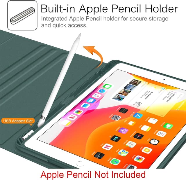 Thumbnail 6 de FINTIE Tastatur Hülle für iPad 10,2 Zoll 7./8./9. Gen. (2019–2021) mit QWERTZ, Pencil-Halter & abnehmbarer Bluetooth-Tastatur – Dunkelgrün