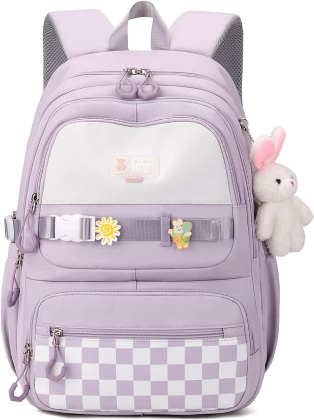 Detalle de Amythe sac à dos fille étanche en nylon 33×20×46 cm – violet