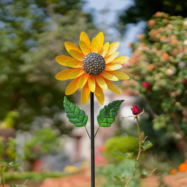Detalle de Viveta Sunflower Wind Spinner (56") — Metal Wind Spinner for Yard & Garden Patio Decor