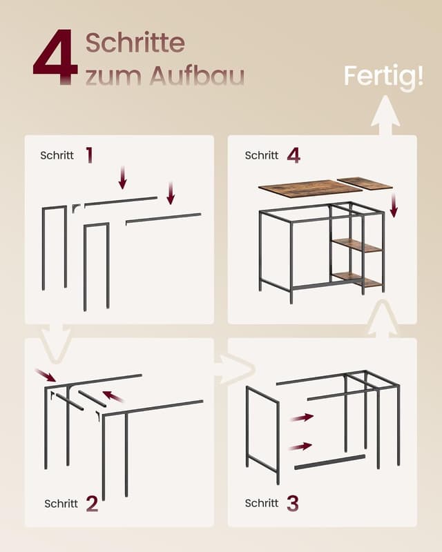 Thumbnail 6 de VASAGLE Tisch Computertisch 100x50x76 cm