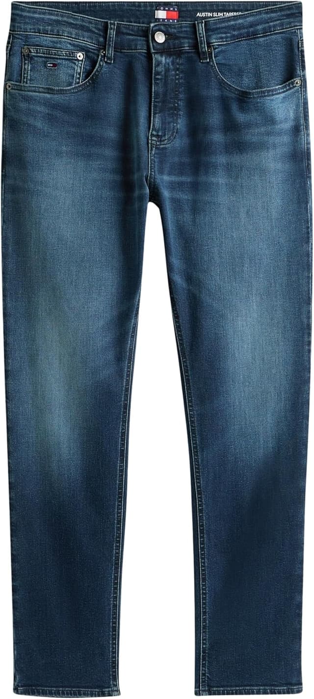 Detalle de Tommy Jeans Men’s Austin Slim Tapered Fit Jeans (5-pocket, regenerative cotton blend)